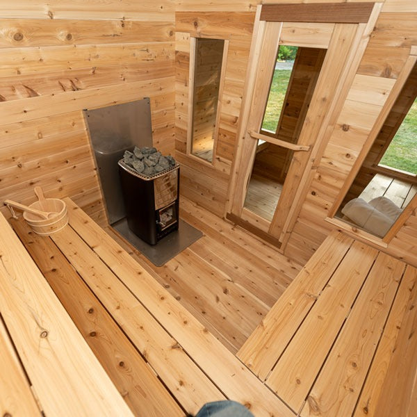 Leisurecraft Canadian Timber Georgian Cabin Sauna with Changeroom (Wood Burning)