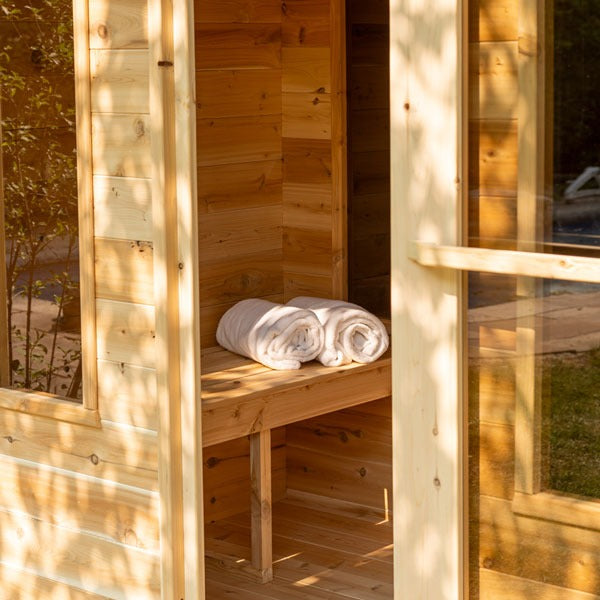 Leisurecraft Canadian Timber Georgian Cabin Sauna with Changeroom (Wood Burning)