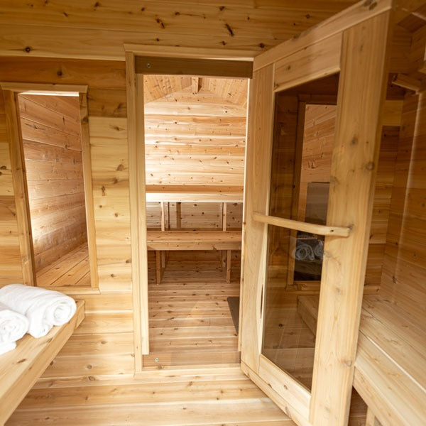 Leisurecraft Canadian Timber Georgian Cabin Sauna with Changeroom (Wood Burning)