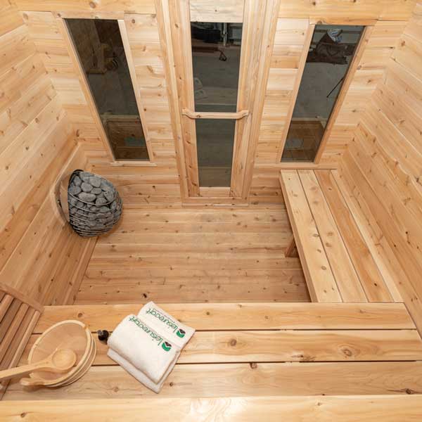 Leisurecraft Canadian Timber Georgian Cabin Sauna with Porch (Electric)