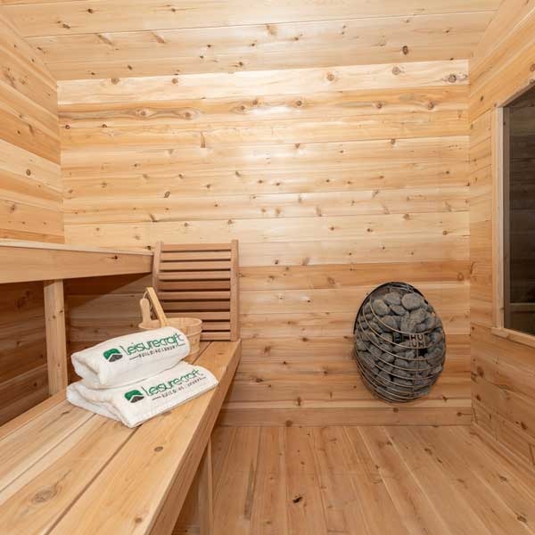 Leisurecraft Canadian Timber Georgian Cabin Sauna with Porch (Electric)