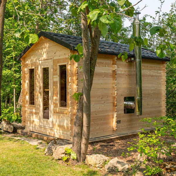 Leisurecraft Canadian Timber Georgian Cabin Sauna with Changeroom (Wood Burning)