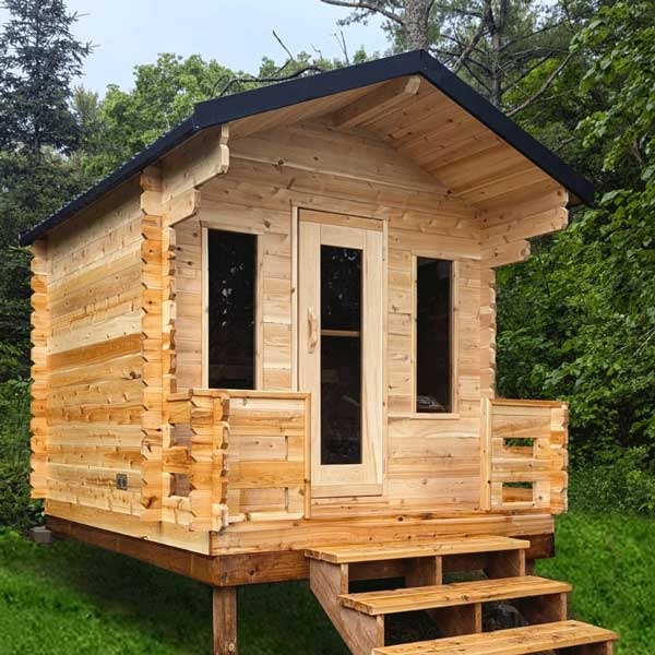 Leisurecraft Canadian Timber Georgian Cabin Sauna with Porch (Electric)