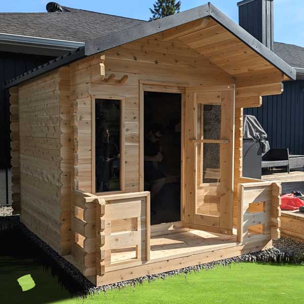 Leisurecraft Canadian Timber Georgian Cabin Sauna with Porch (Electric)